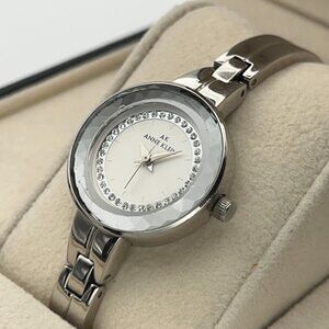 Anne Klein Silver Women's Quartz Watch with Crystal Encrusted Dial (10/8507)